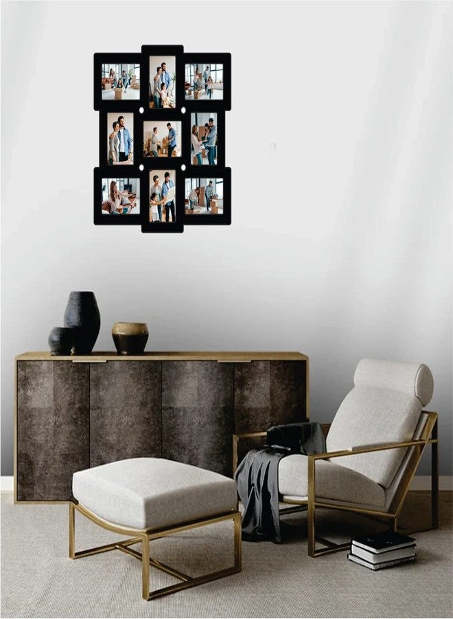 PICRAZEE إطار صور خشبي متعدد الصور من PICRAZEE، مناسب لأعياد الميلاد والذكرى السنوية وحفلات الانتقال إلى منزل جديد (9 صور، أسود، مقاس 23 × 23 بوصة) - Image 2